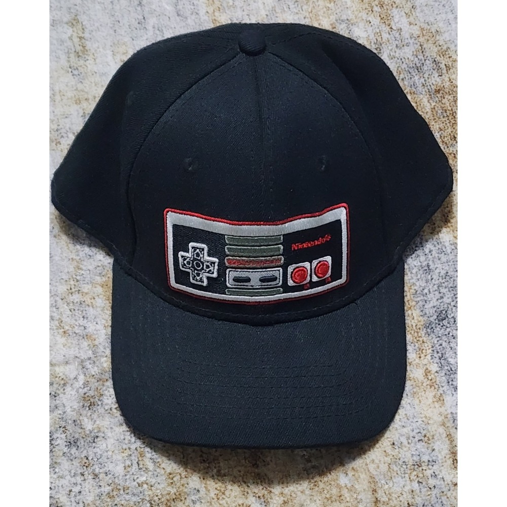 Vintage Nintendo NES Controller Black Red Flex Hat One Size
